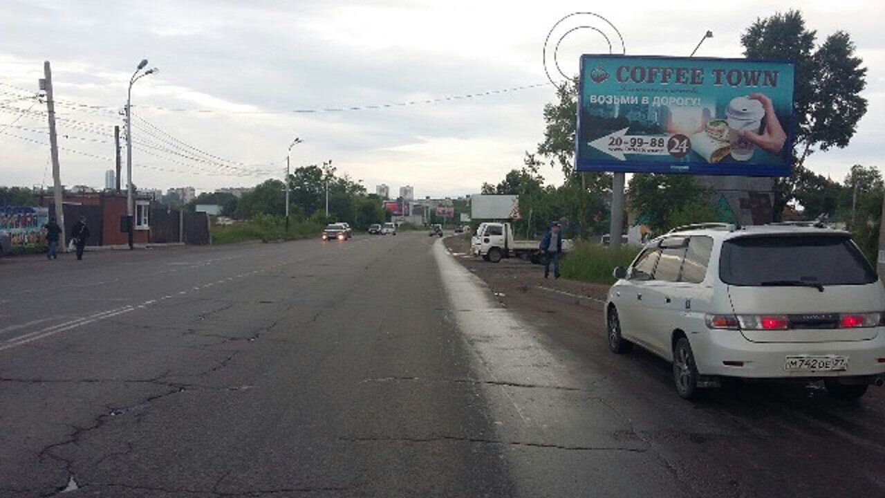 Фотография рекламного носителя, тип: Билборд 3x6, адрес: Воронежская ул. Х Станиславского ул., Хабаровск, Хабаровский край, Россия. Сторона А №971303