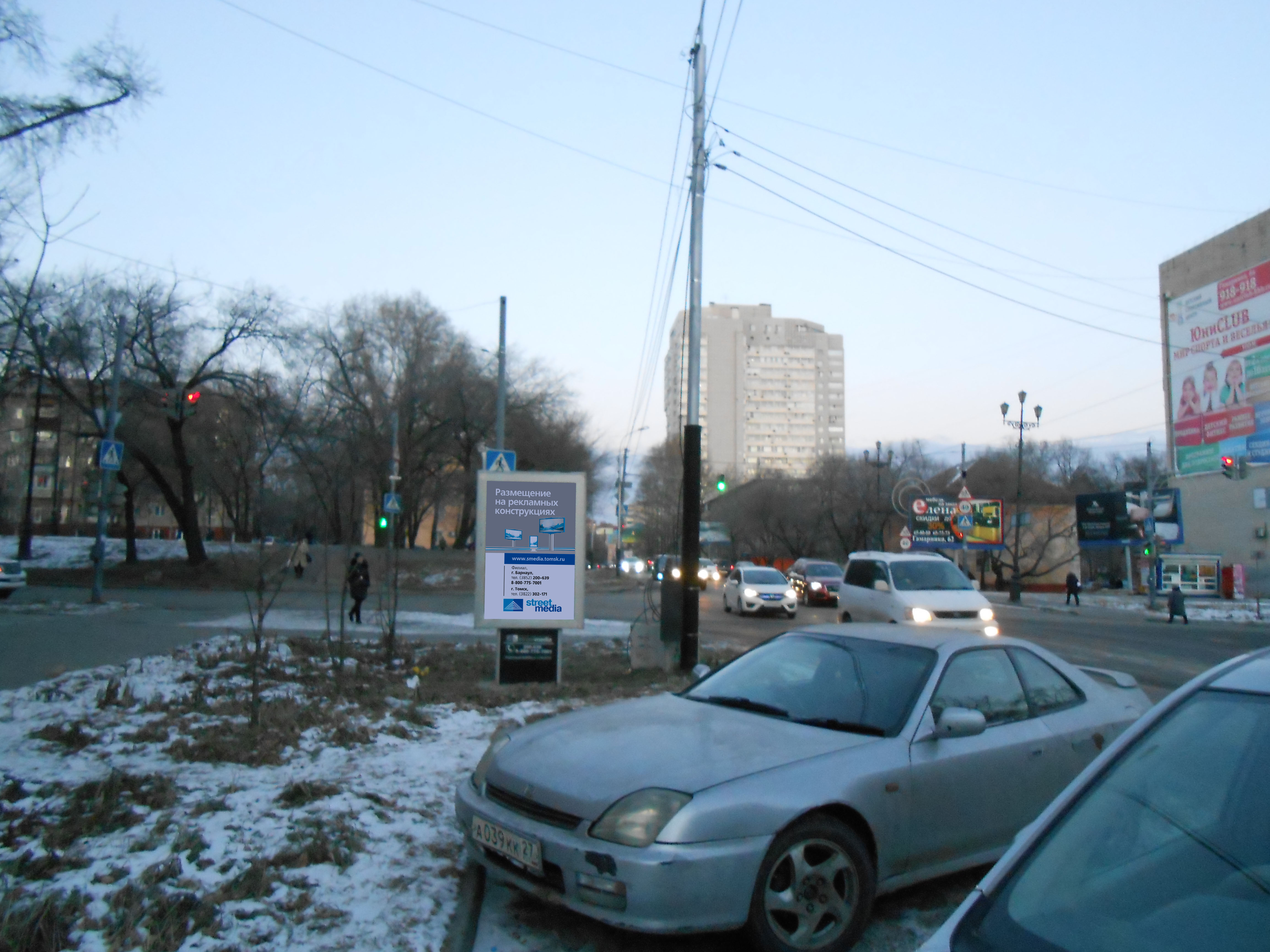 Фотография рекламного носителя, тип: Ситиформат 1.8x1.2, адрес: Гамарника ул., д.41, Хабаровск, Хабаровский край, Россия. Сторона В №498080