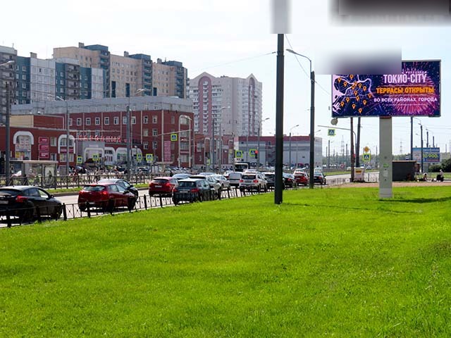 Фотография рекламного носителя, тип: Билборд 3x6, адрес: Косыгина пр-т., д.26, Санкт-Петербург, Россия. Сторона А1 №631946