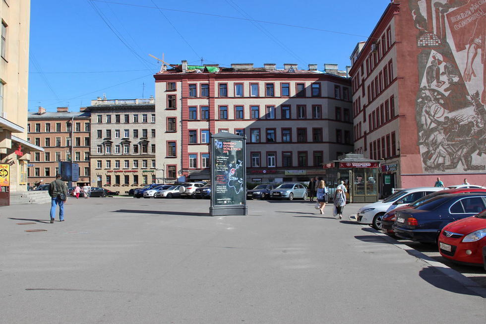 Фотография рекламного носителя, тип: Пиллар 3x1.4, адрес: Стачек пл., д.4, Санкт-Петербург, Россия. Сторона Б №724819