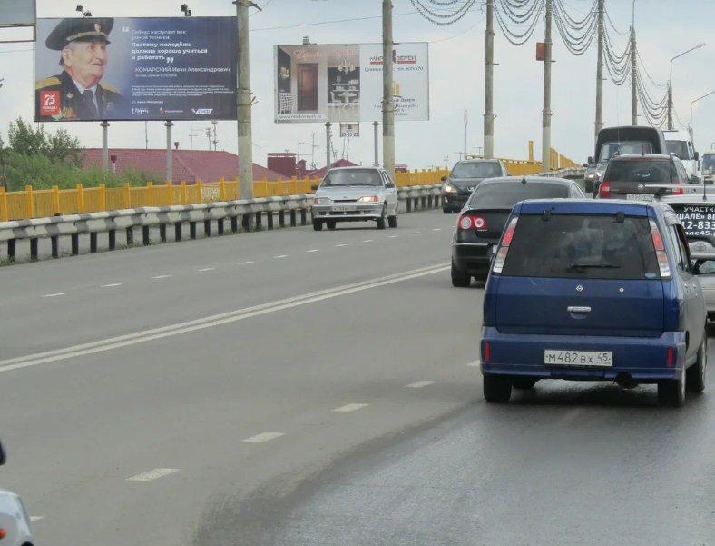 Фотография рекламного носителя, тип: Билборд 3x6, адрес: Машиностроителей пр-т., у виадука, Курган, Курганская область, Россия. Сторона В №589317