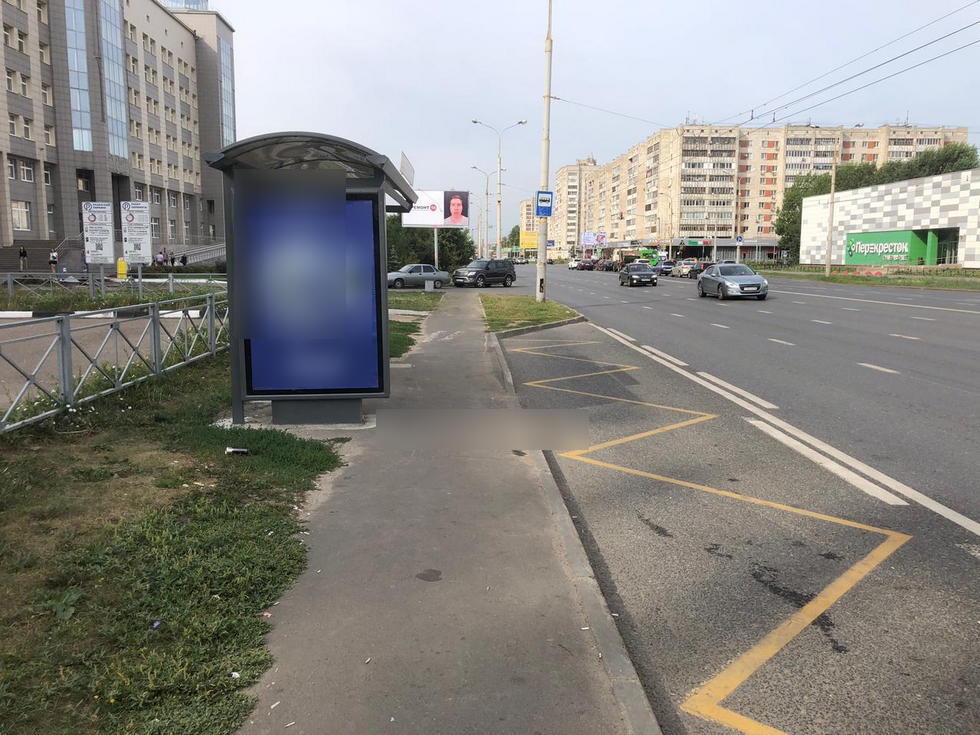 Фотография рекламного носителя, тип: Остановка 1.8x1.2, адрес: Вахитова М. ул., ост."Энергетический университет", Казань, Республика Татарстан, Россия. Сторона Б №775829