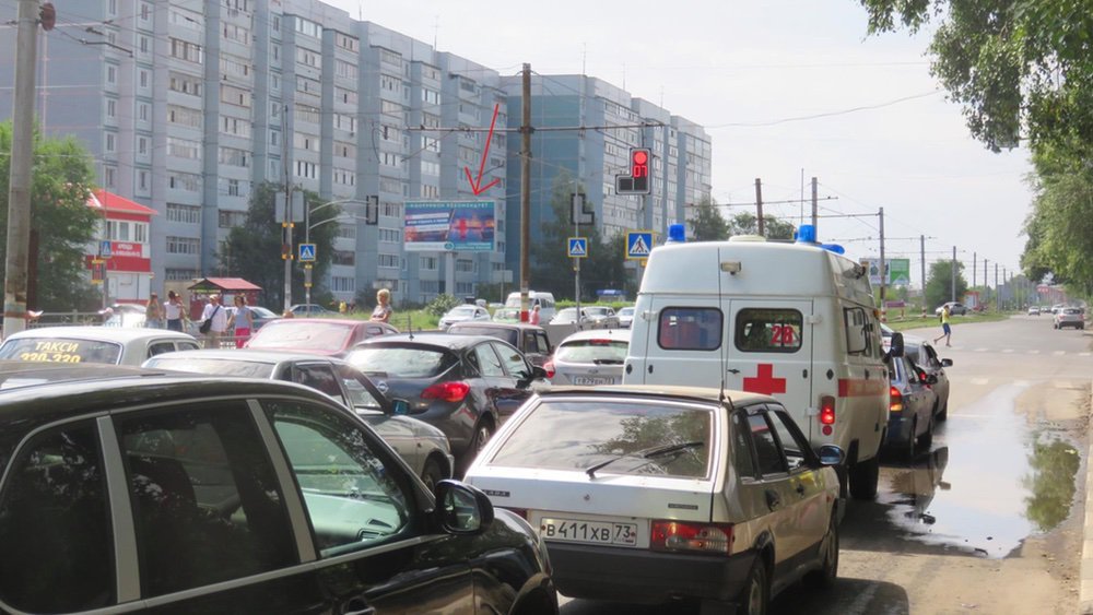 Фотография рекламного носителя, тип: Билборд 3x6, адрес: Рябикова ул. Х Отрадная ул., Ульяновск, Ульяновская область, Россия. Сторона B №690149