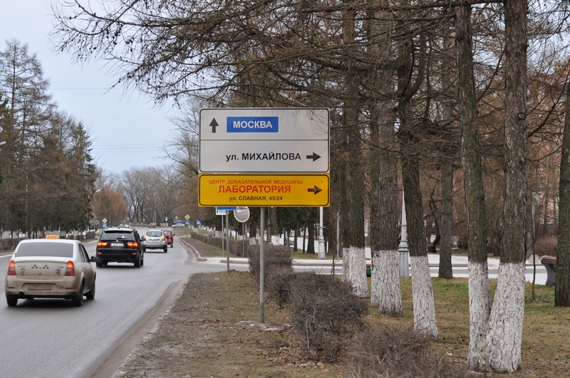 Фотография рекламного носителя, тип: Дорожный указатель, адрес: Федоровский Ручей ул. Х Михайлова ул., Великий Новгород, Новгородская область, Россия. Сторона А №499678