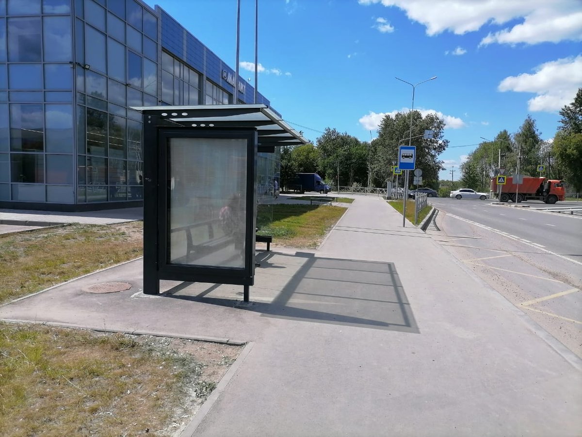 Фотография рекламного носителя, тип: Остановка 1.8x1.2, адрес: Тихорецкая ул., Х Магистральная ул., д.77, Казань, Республика Татарстан, Россия. Сторона В №1007047