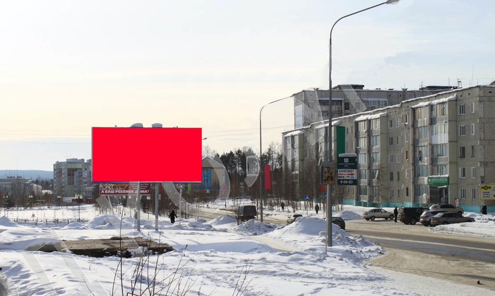 Фотография рекламного носителя, тип: Билборд 3x6, адрес: Загородных ул., д.12, Нягань, Ханты-Мансийский автономный округ – Югра, Россия. Сторона Б №676084