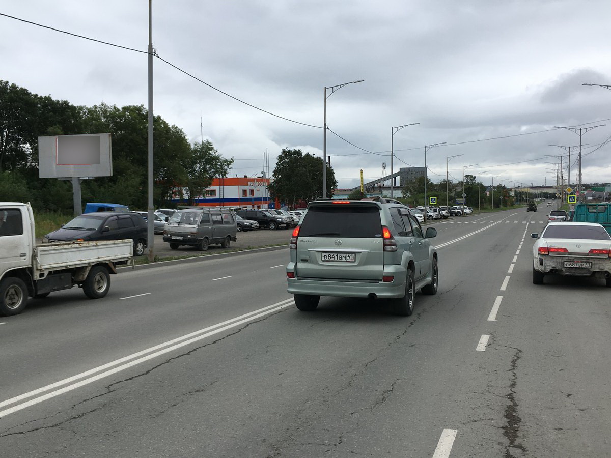 Фотография рекламного носителя, тип: Билборд 3x6, адрес: Вулканная ул., Петропавловск-Камчатский, Камчатский край, Россия. Сторона Б №777450