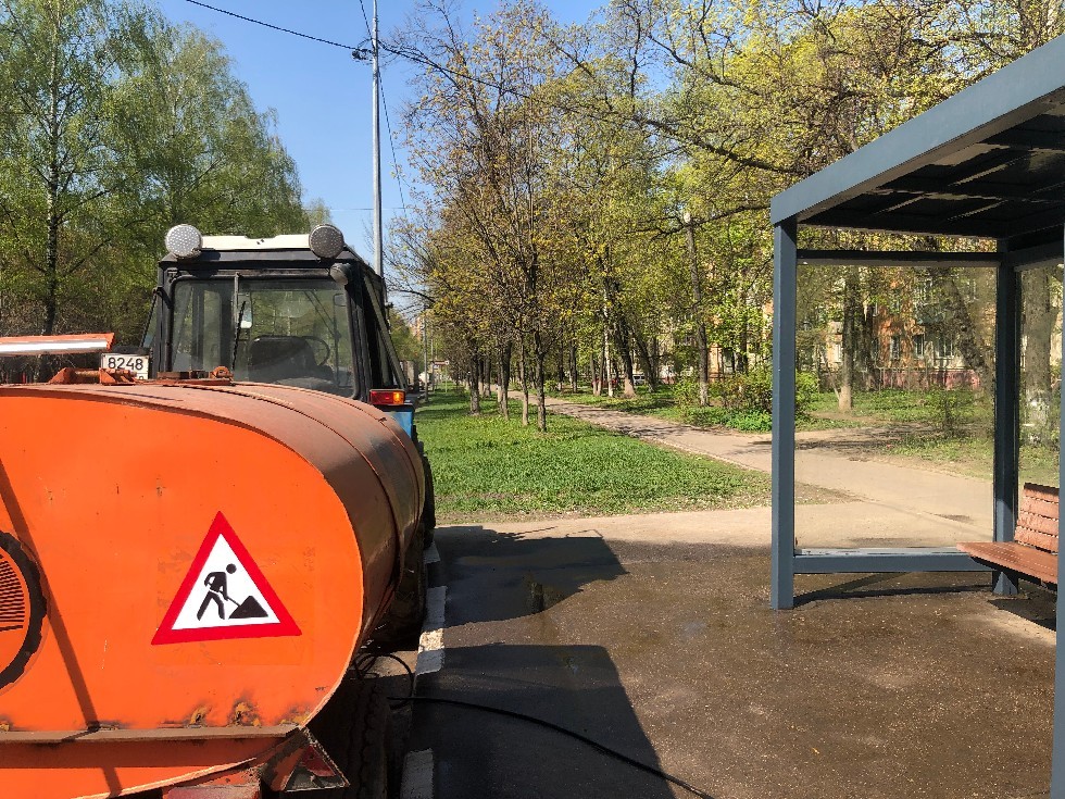 Фотография рекламного носителя, тип: Остановка 1.8x1.2, адрес: Пионерская ул., д.47, Королев, Московская область, Россия. Сторона A №1043268