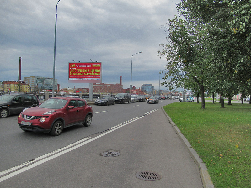 Фотография рекламного носителя, тип: Билборд 3x6, адрес: Аптекарская наб. Х Аптекарский пр-т., поз.1, Санкт-Петербург, Россия. Сторона В №689180