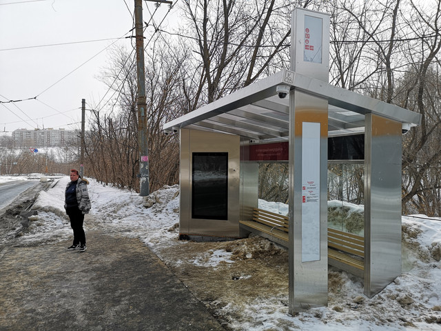 Фотография рекламного носителя, тип: Остановка, адрес: Адмирала Васюнина ул., ост. 4-й Нагорный микрорайон, поз.2, Нижний Новгород, Нижегородская область, Россия. Сторона A+B №882925