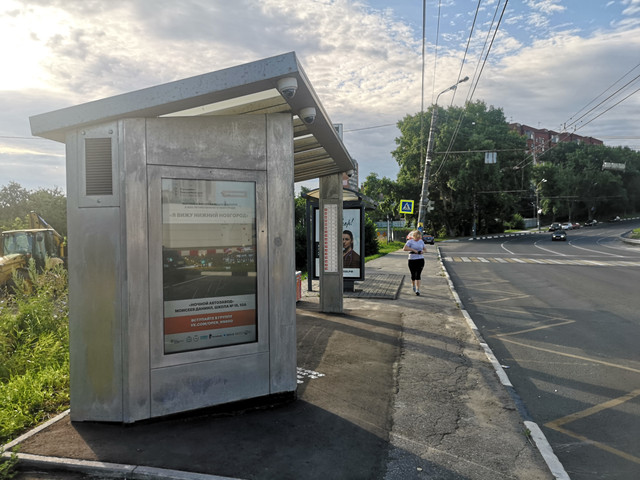 Фотография рекламного носителя, тип: Остановка, адрес: Родионова ул., ост. Медвежья долина, Нижний Новгород, Нижегородская область, Россия. Сторона B1-В10 №872308