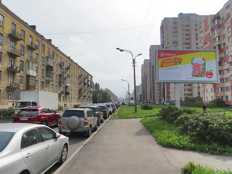 Фотография рекламного носителя, тип: Билборд 3x6, адрес: Варшавская ул., д.19, корп.1 Х Благодатная ул., Санкт-Петербург, Россия. Сторона A №1094343