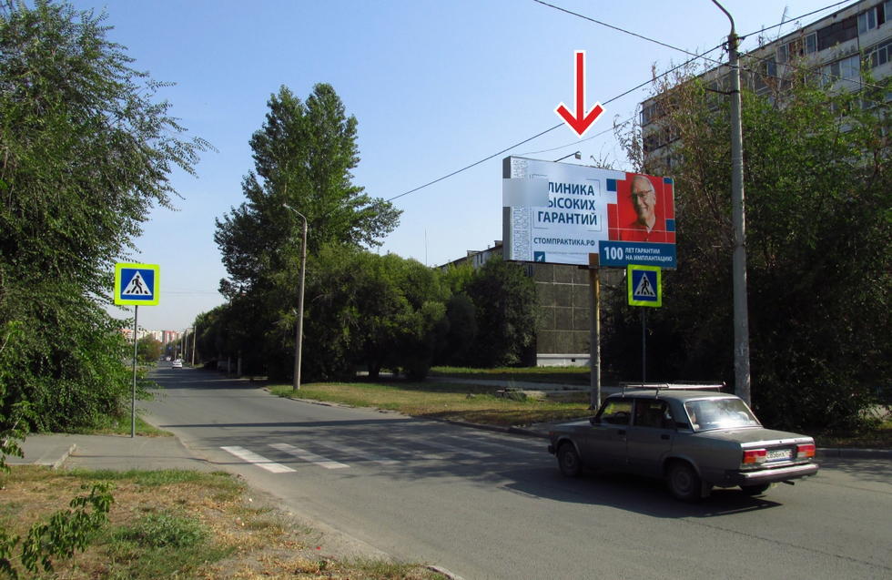 Фотография рекламного носителя, тип: Билборд 3x6, адрес: 50 лет ВЛКСМ ул., д.27 Х Черкасская ул., Челябинск, Челябинская область, Россия. Сторона A №392196