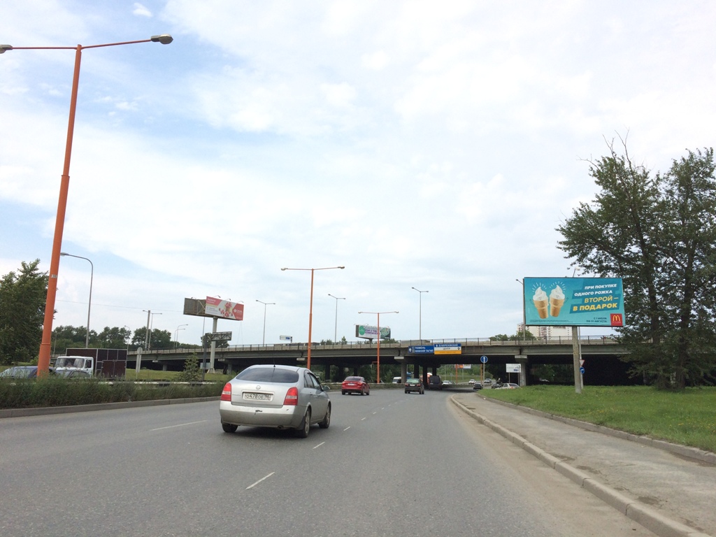 Фотография рекламного носителя, тип: Билборд 3x6, адрес: Объездная а/д., 60м до моста Кольцовского тракта, Екатеринбург, Свердловская область, Россия. Сторона A №632117