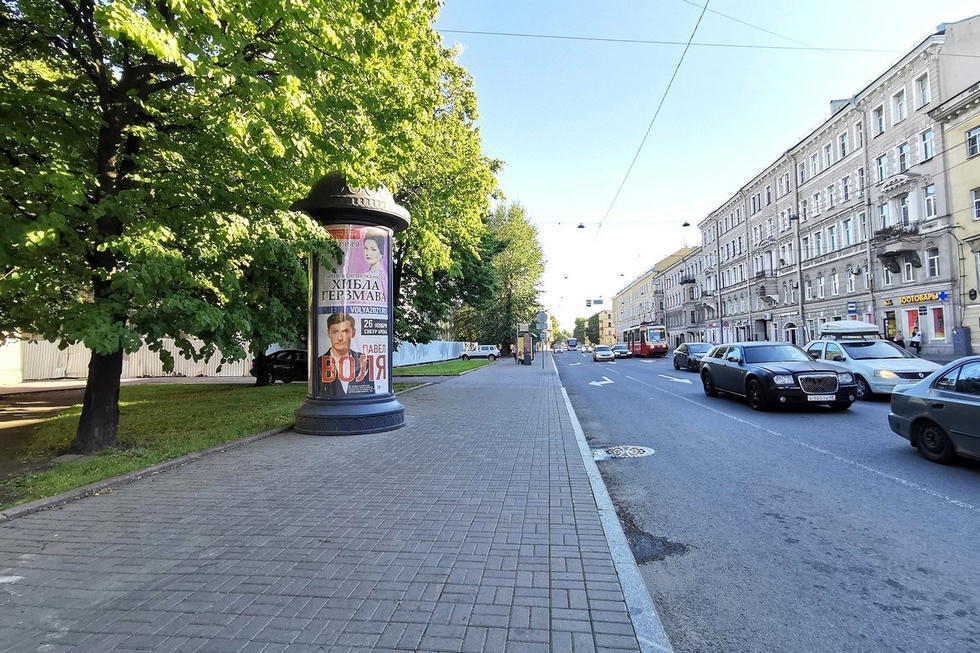 Фотография рекламного носителя, тип: Пиллар 3x1.4, адрес: Старо-Петергофский пр-т. Х Рижский пр-т., д.52, Санкт-Петербург, Россия. Сторона Б №707006