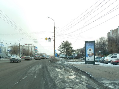 Фотография рекламного носителя, тип: Пиллар 3x1.4, адрес: Воровского ул. Х М. Конева пл., Киров, Кировская область, Россия. Сторона А №632528