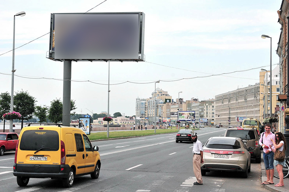 Фотография рекламного носителя, тип: Суперсайт 5x12, адрес: Воскресенская наб., д.18, Санкт-Петербург, Россия. Сторона B №545726