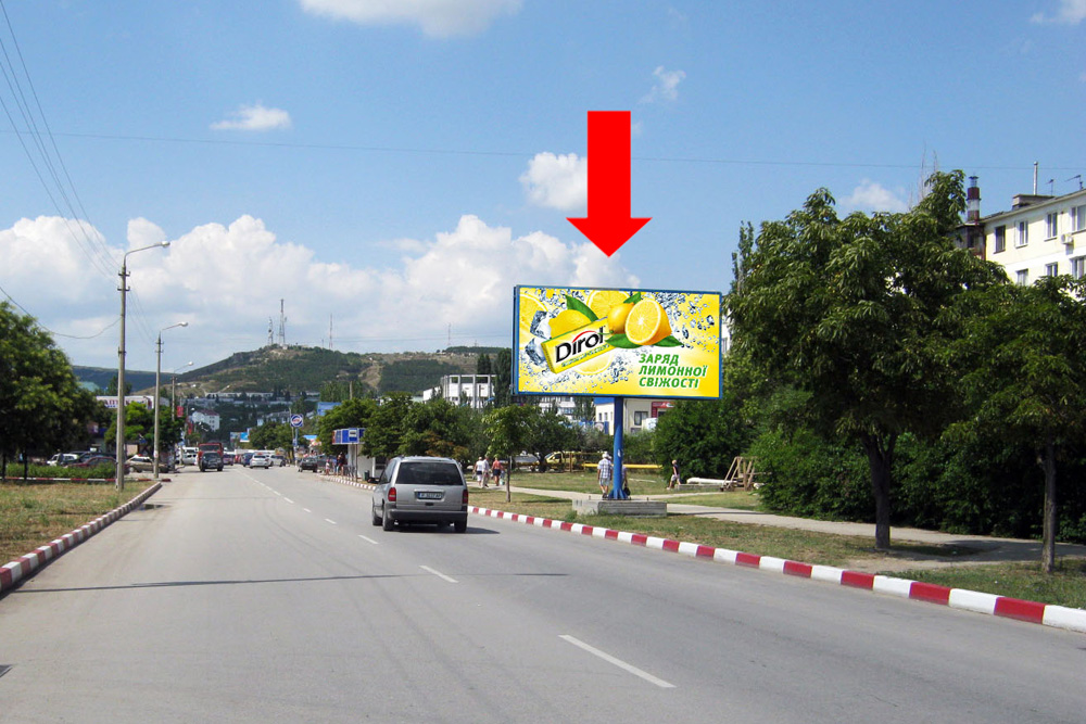 Фотография рекламного носителя, тип: Билборд 3x6, адрес: Крымская ул., д.25, Феодосия, Республика Крым, Россия. Сторона A №384704