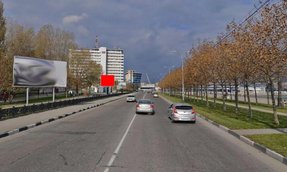 Фотография рекламного носителя, тип: Ситиборд 2.7x3.7, адрес: Мира ул. Х Свободы ул., д.1, Новороссийск, Краснодарский край, Россия. Сторона Б1-Б5 №1026056