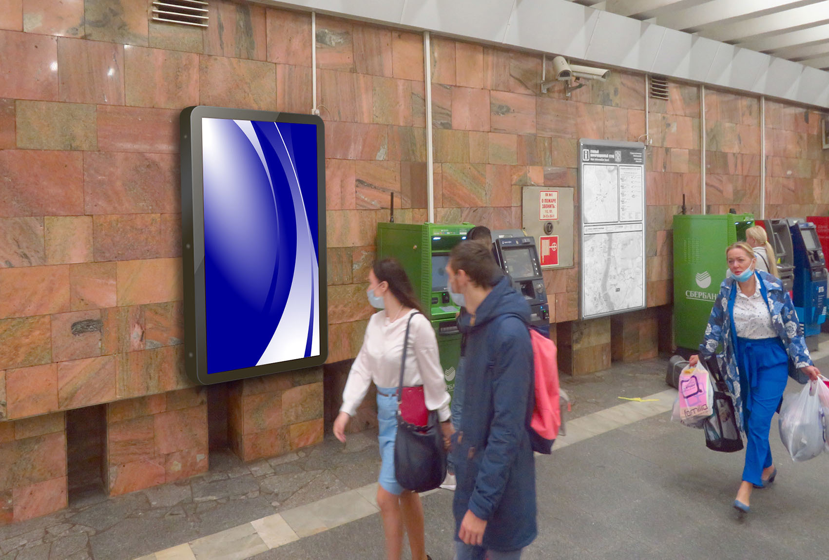 Фотография рекламного носителя, тип: Видеоэкран, адрес: Станция метро «Новочеркасская», линия Правобережная, Санкт-Петербург, Россия. Сторона/вариант А1 №1061551
