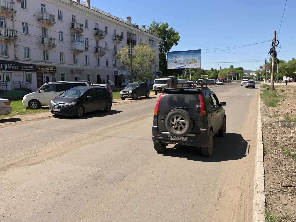 Фотография рекламного носителя, тип: Билборд 3x6, адрес: Советская ул., д.1, Комсомольск-на-Амуре, Хабаровский край, Россия. Сторона Б №843009