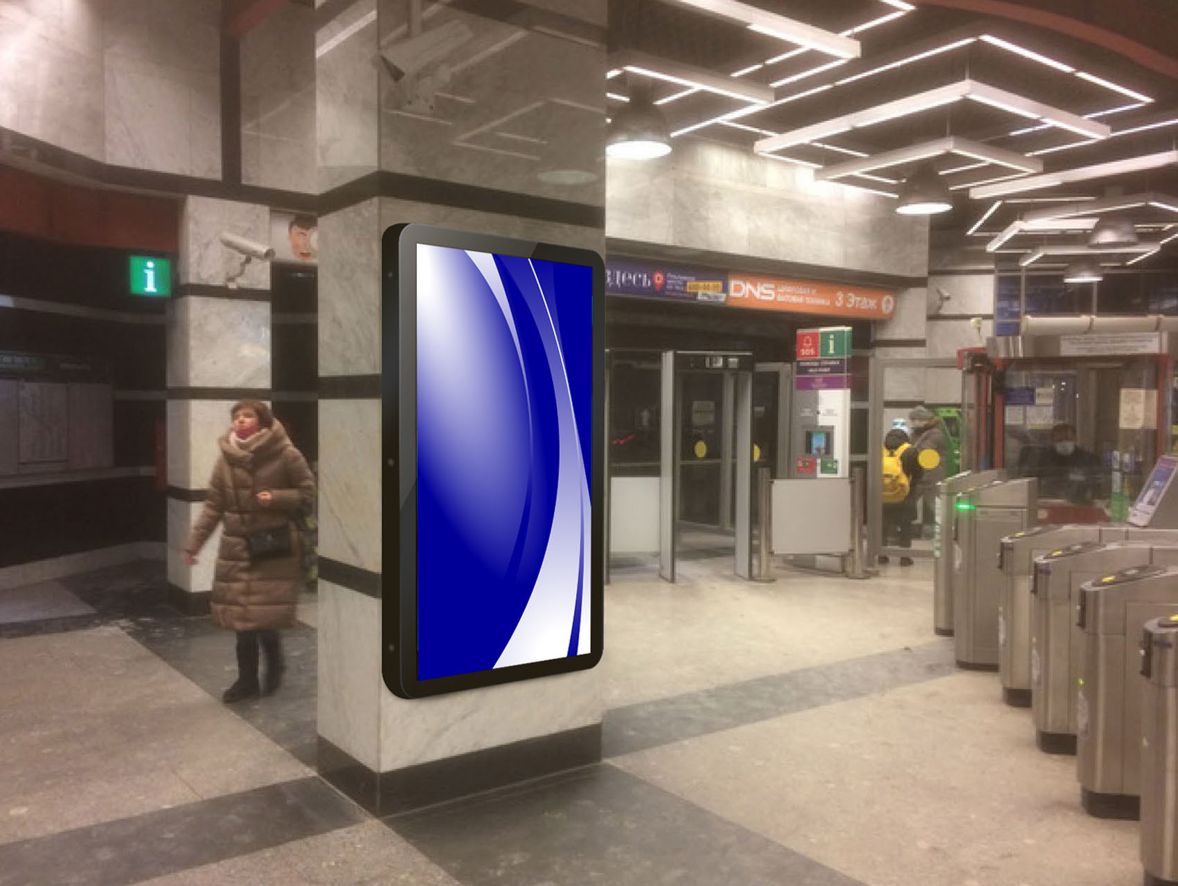 Фотография рекламного носителя, тип: Видеоэкран, адрес: Станция метро «Обводный канал», линия Фрунзенско-Приморская, Санкт-Петербург, Россия. Сторона/вариант А1 №1061552