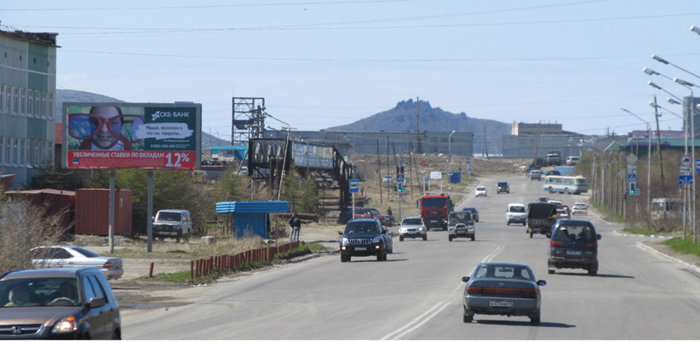 Фотография рекламного носителя, тип: Билборд 3x6, адрес: Кольцевая ул., д.17, Магадан, Магаданская область, Россия. Сторона Б №1060483