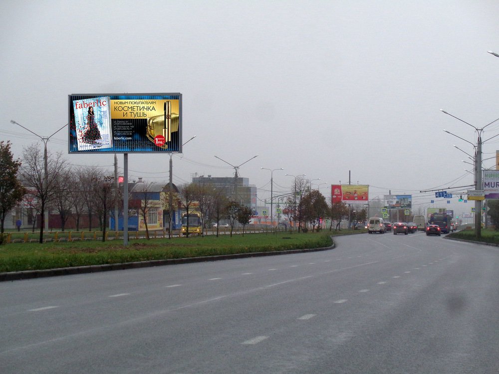Фотография рекламного носителя, тип: Билборд 3x6, адрес: Октябрьский пр-т., д.37, Череповец, Вологодская область, Россия. Сторона А1-А3 №462766