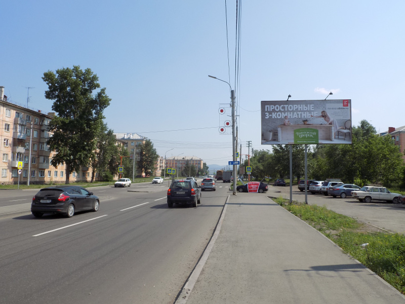Фотография рекламного носителя, тип: Билборд 3x6, адрес: Сибирский пер. Х Тихий пер., д.2, Красноярск, Красноярский край, Россия. Сторона А №780094