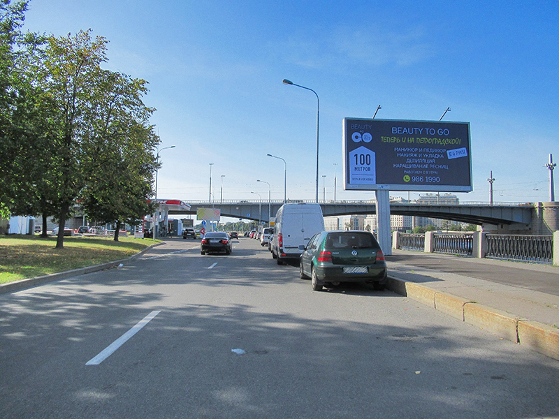 Фотография рекламного носителя, тип: Билборд 3x6, адрес: Аптекарская наб. Х Аптекарский пр-т., поз.1, Санкт-Петербург, Россия. Сторона А №641956