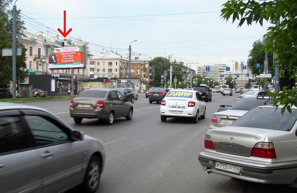 Фотография рекламного носителя, тип: Билборд 3x6, адрес: Доватора ул., д.33 Х Воровского ул., Челябинск, Челябинская область, Россия. Сторона В №553240