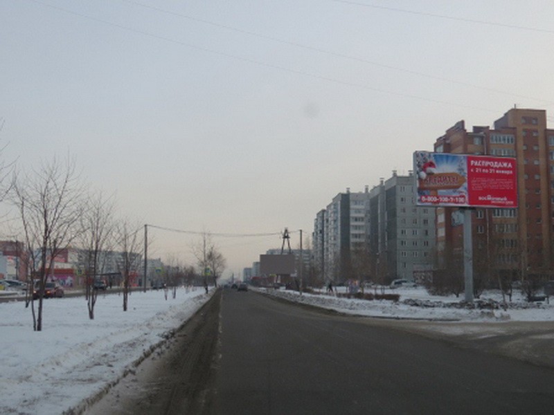 Фотография рекламного носителя, тип: Билборд 3x6, адрес: Комсомольский пр-т., д.19, Красноярск, Красноярский край, Россия. Сторона A №458076