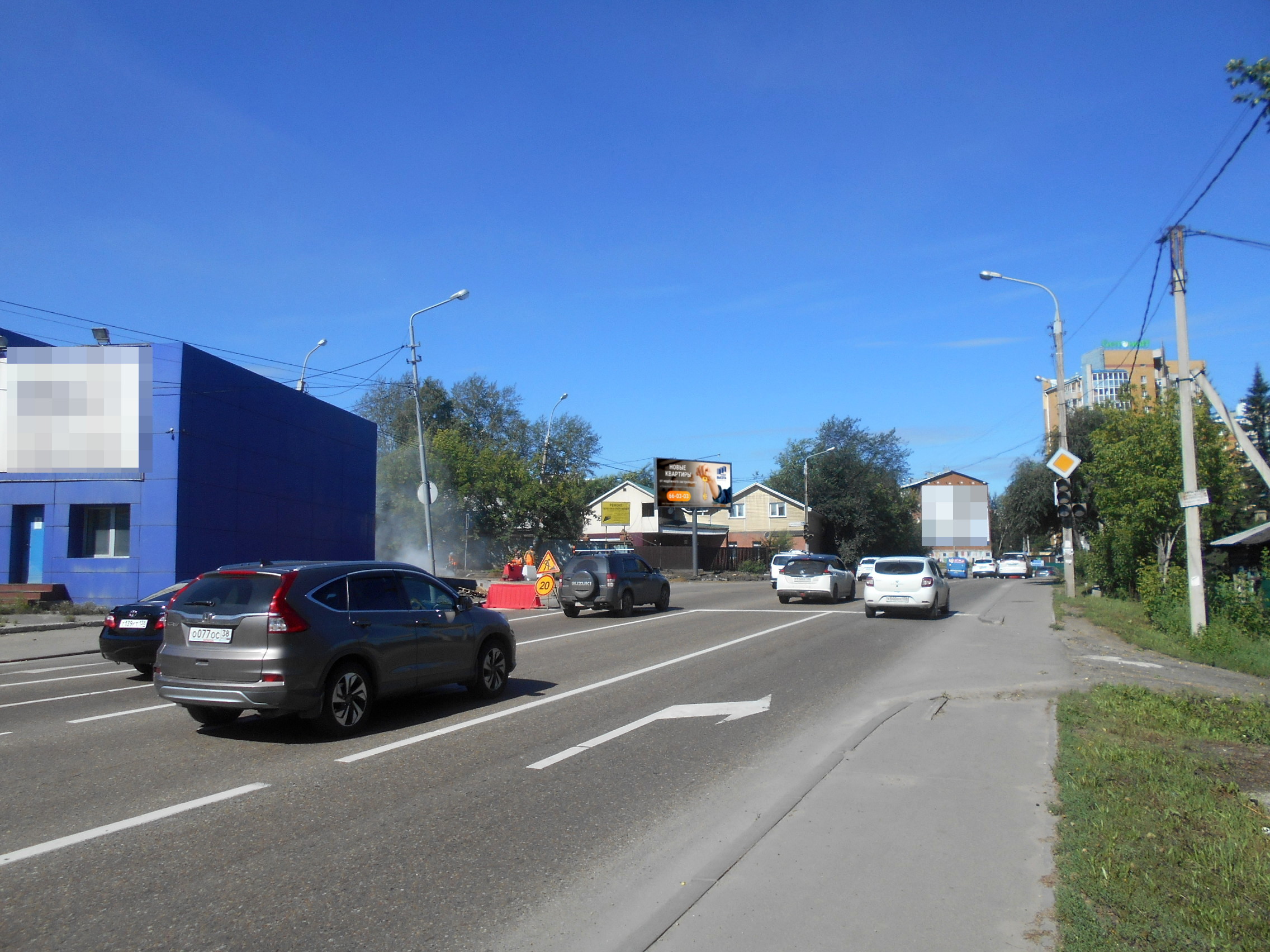 Фотография рекламного носителя, тип: Билборд 3x6, адрес: Джамбула ул. Х Спортивный пер., поз.1, Иркутск, Иркутская область, Россия. Сторона А1 №1325145