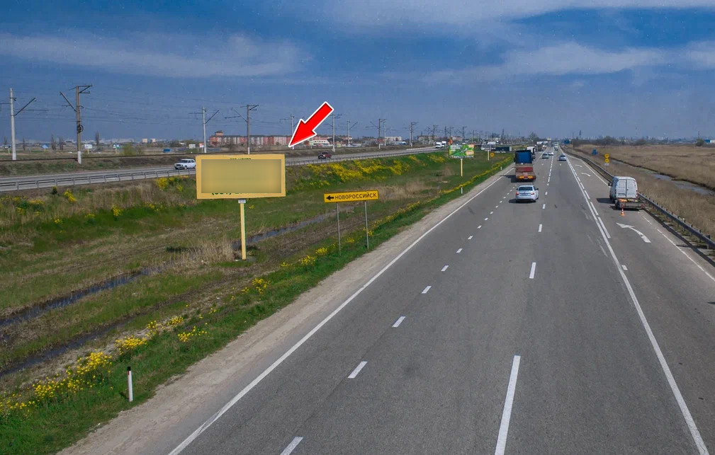Фотография рекламного носителя, тип: Билборд 3x6, адрес: Краснодар-Новороссийск а/д, 19 197м, Краснодар, Краснодарский край, Россия. Сторона А №477986