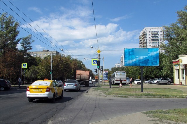 Фотография рекламного носителя, тип: Билборд 3x6, адрес: Стачки пр-т., д.210 Х Города Ле-Ман ул., Ростов-на-Дону, Ростовская область, Россия. Сторона А1 №781833