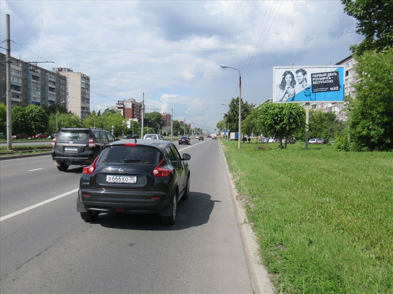 Фотография рекламного носителя, тип: Билборд 3x6, адрес: Победы пр-т., д.163, Череповец, Вологодская область, Россия. Сторона A1-A3 №491175