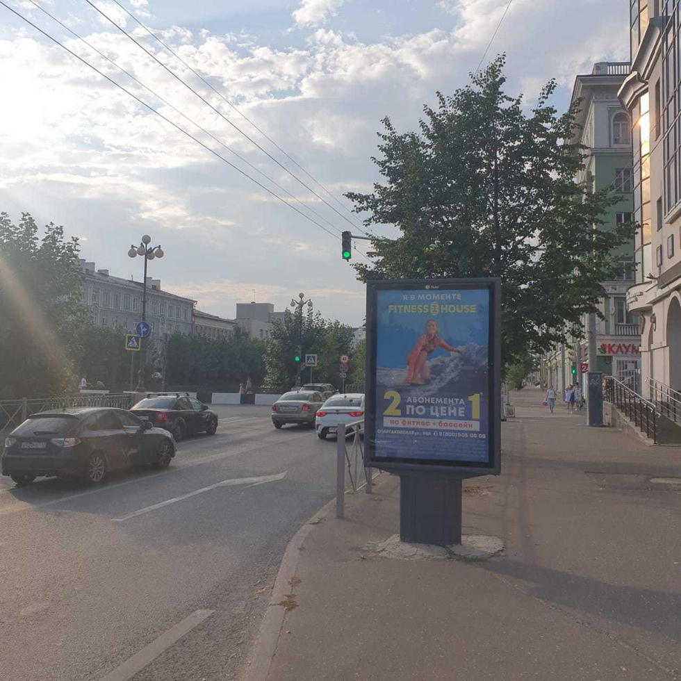 Фотография рекламного носителя, тип: Ситиформат 1.8x1.2, адрес: Право-Булачная ул., при движении от Астрономическая ул., Казань, Республика Татарстан, Россия. Сторона А №706688