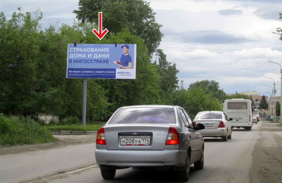 Фотография рекламного носителя, тип: Билборд 3x6, адрес: Суворова ул., д.27, Чебаркуль, Челябинская область, Россия. Сторона В №377778