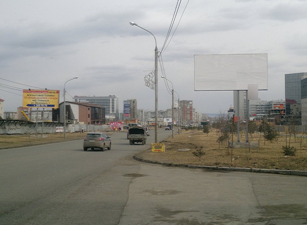 Фотография рекламного носителя, тип: Билборд 3x6, адрес: Мужества ул., д.21/1, Красноярск, Красноярский край, Россия. Сторона А №593084