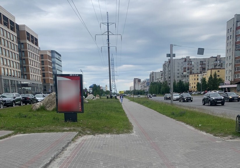 Фотография рекламного носителя, тип: Ситиформат 1.8x1.2, адрес: Профсоюзов ул., д.9, поз.2, Сургут, Ханты-Мансийский автономный округ – Югра, Россия. Сторона Б №960235