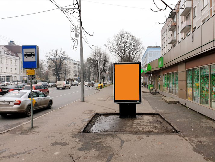 Фотография рекламного носителя, тип: Ситиформат 1.8x1.2, адрес: Александра Невского ул., д.26, Калининград, Калининградская область, Россия. Сторона А №974161