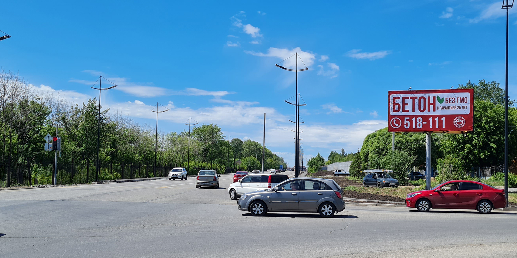 Фотография рекламного носителя, тип: Билборд 3x6, адрес: Зелёная ул. Х Лесопарковая ул., Магнитогорск, Челябинская область, Россия. Сторона А №1052266