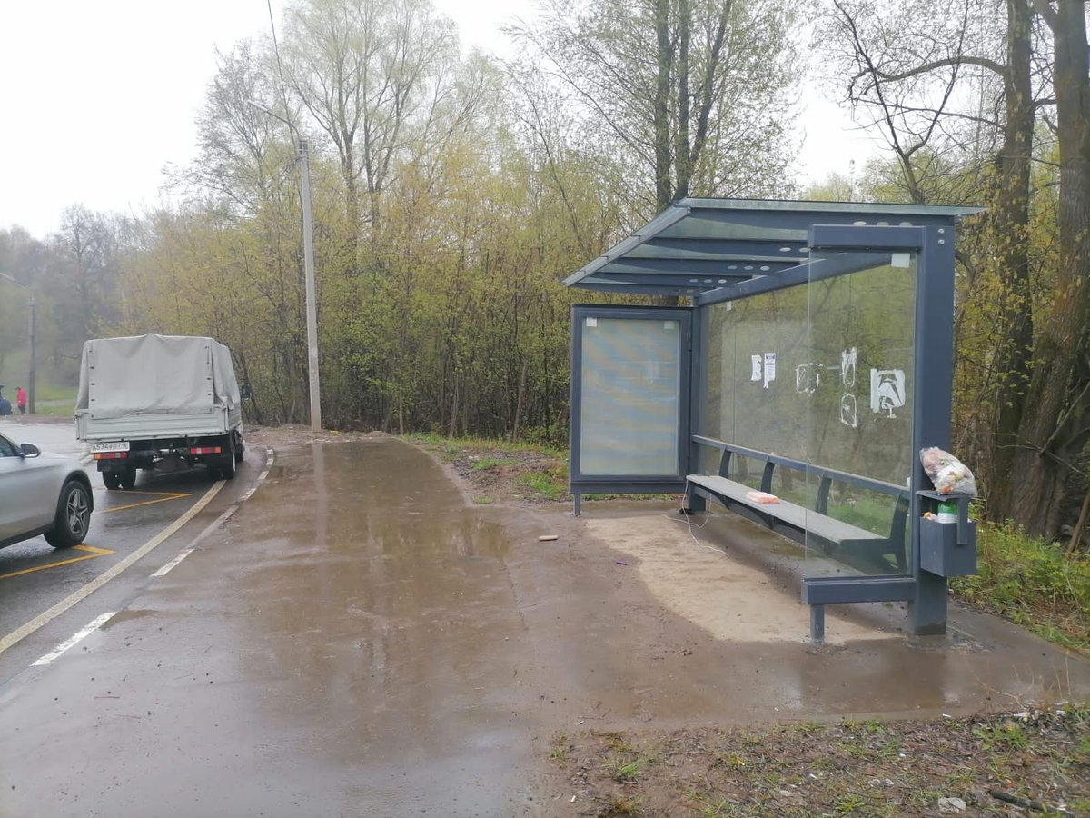 Фотография рекламного носителя, тип: Остановка 1.8x1.2, адрес: Фермское ш., ост. «Артель Волга», Казань, Республика Татарстан, Россия. Сторона А №1007054