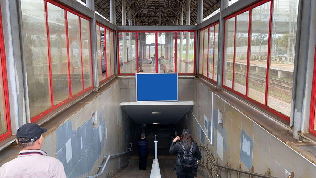 Фотография рекламного носителя, тип: Ситиформат 1.8x1.2, адрес: Салтыковская ст., островная платформа, при спуске в левый подземный пешеходный переход, Московская область, Россия. Сторона А №941879