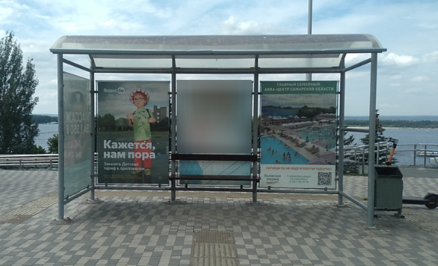 Фотография рекламного носителя, тип: Остановка 1.8x1.2, адрес: Лесная ул., д.23 Х Осипенко ул., поз.1, Самара, Самарская область, Россия. Сторона A2 №829398