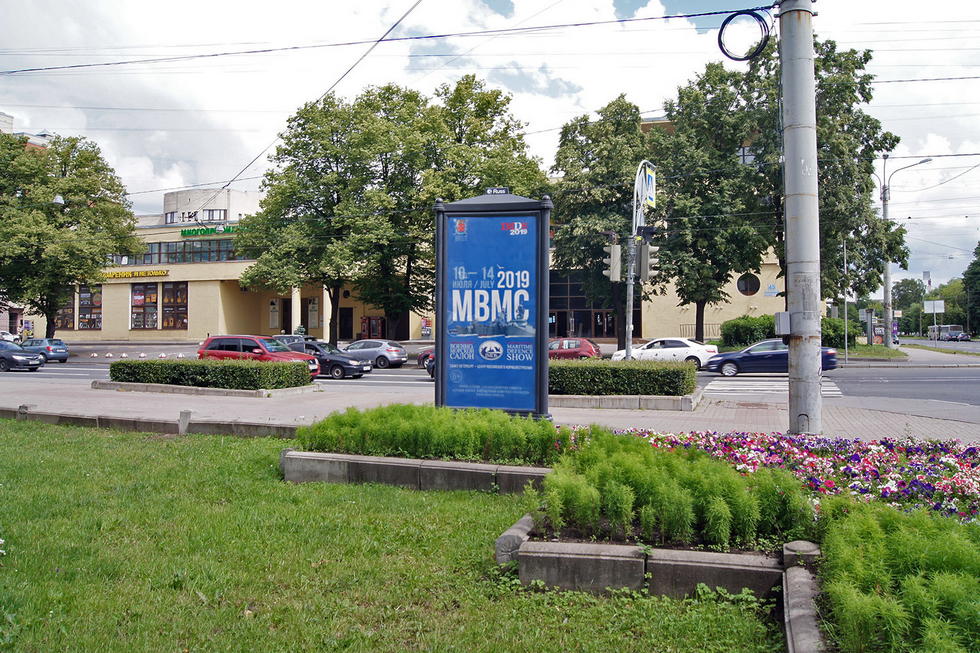 Фотография рекламного носителя, тип: Пиллар 3x1.4, адрес: Гренадерская ул. Х Большой Сампсониевский пр-т., Санкт-Петербург, Россия. Сторона С №724826