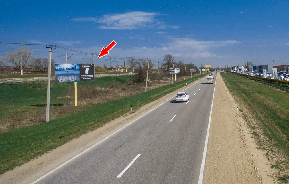 Фотография рекламного носителя, тип: Билборд 3x6, адрес: Краснодар-Новороссийск а/д, 17 532м, Краснодар, Краснодарский край, Россия. Сторона А №478004