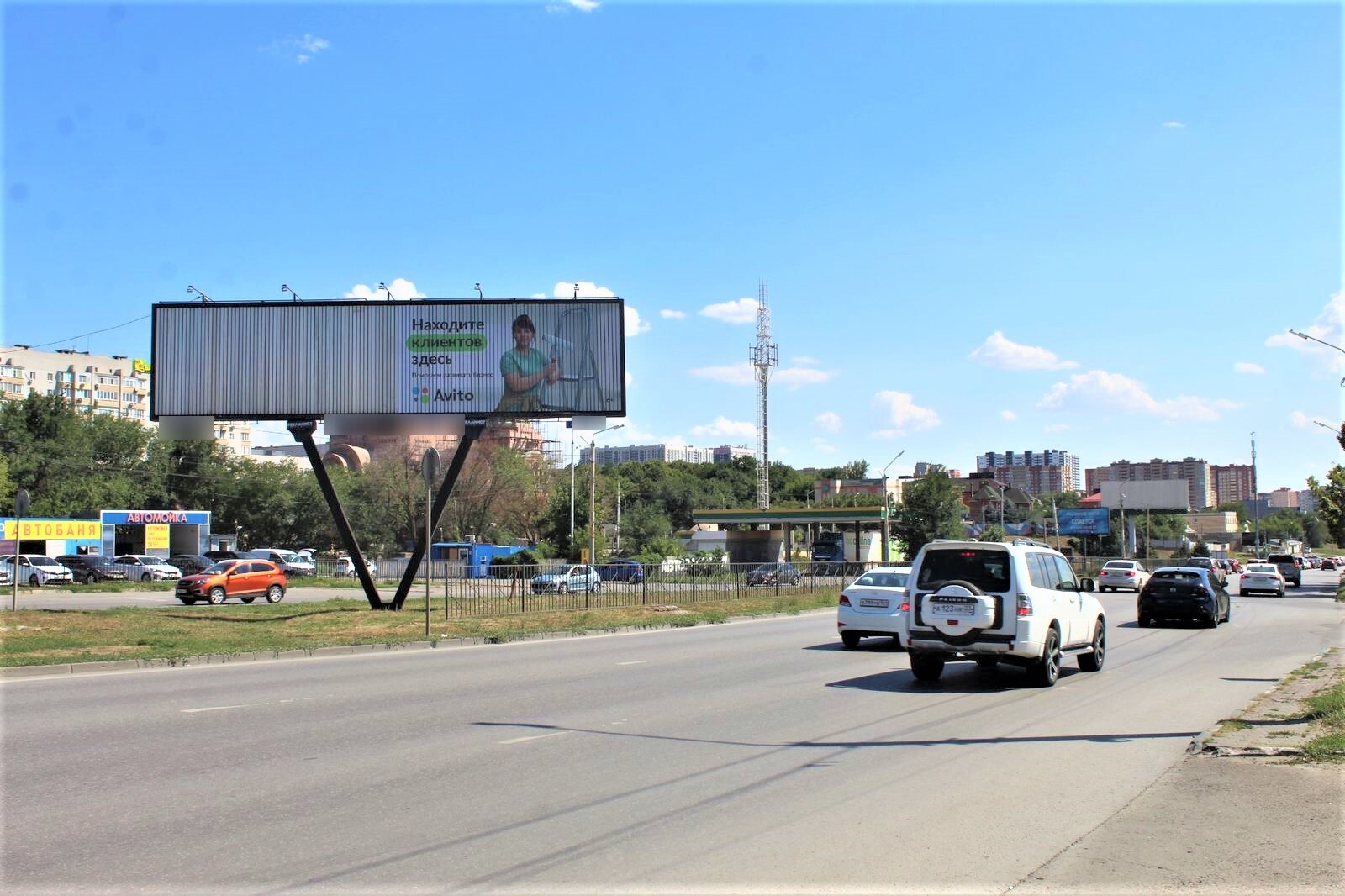 Фотография рекламного носителя, тип: Билборд 3x6, адрес: Малиновского ул., д.70а, Ростов-на-Дону, Ростовская область, Россия. Сторона Б21-Б23 №1000410