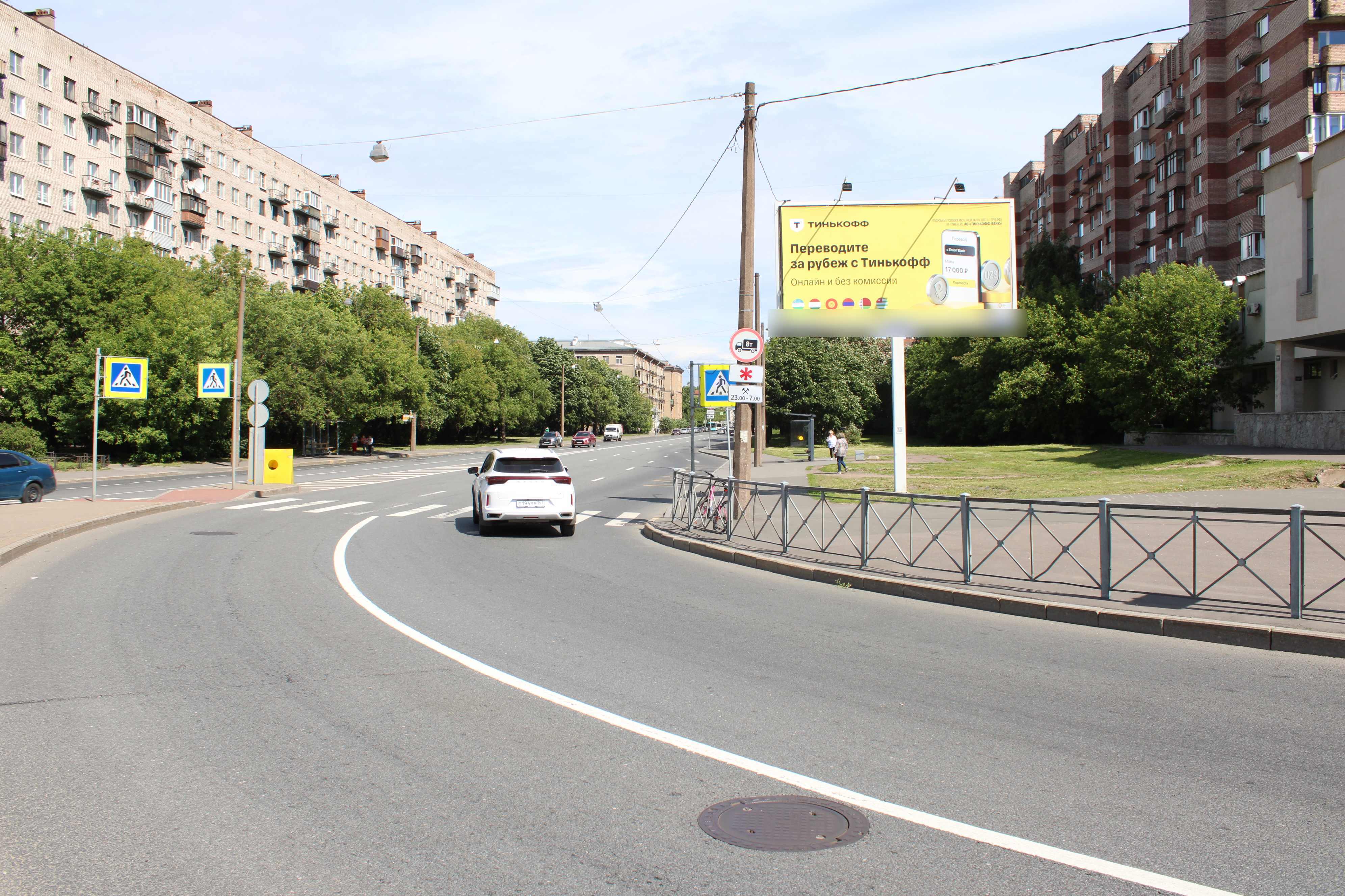 Фотография рекламного носителя, тип: Билборд 3x6, адрес: Двинская ул., д.16 Х Шотландская ул., Санкт-Петербург, Россия. Сторона А1 №757020