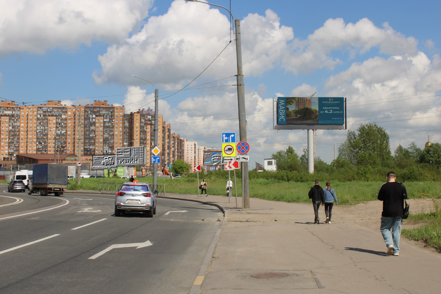 Фотография рекламного носителя, тип: Суперсайт 5x12, адрес: Ленинградская ул. Х Дыбенко ул., Ленинградская область, Россия. Сторона А1 №820332